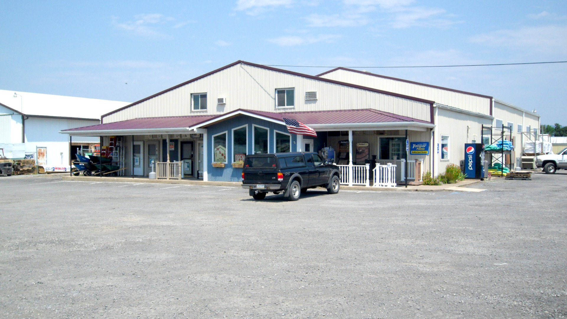 The exterior of Mifflinburg Lumber and Building Supply, just next to route 45 in Mifflinburg, PA